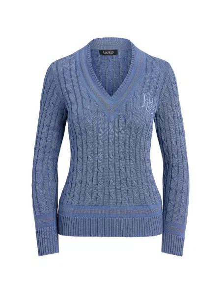 Pulover Lauren Ralph Lauren cu broderie albastru