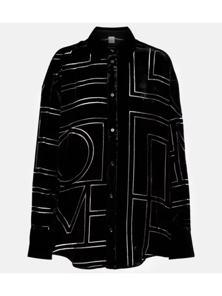 Srajca Toteme iz rebrastega žameta črna