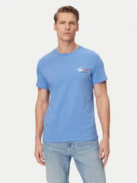 Tommy Jeans Marškinėliai Mėlyna balta
