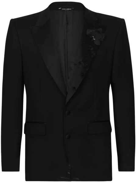 Costum Dolce & Gabbana cu model floral cu aplicații de costum negru