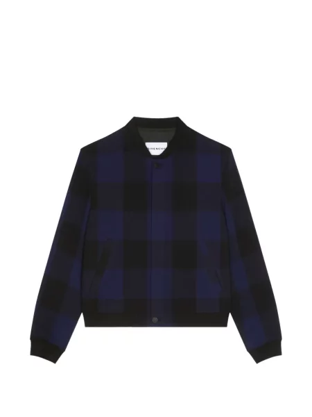 Geacă Givenchy în carouri din jacard albastru