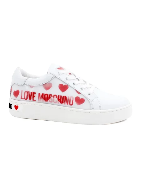 Sneakersy Love Moschino skórzane białe