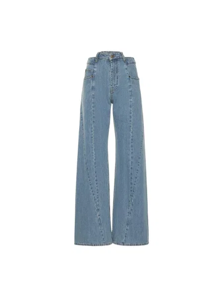 Szerokie jeansy Maison Margiela asymetryczne niebieskie