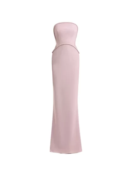 Rochie maxi Gemy Maalouf fără bretele roz