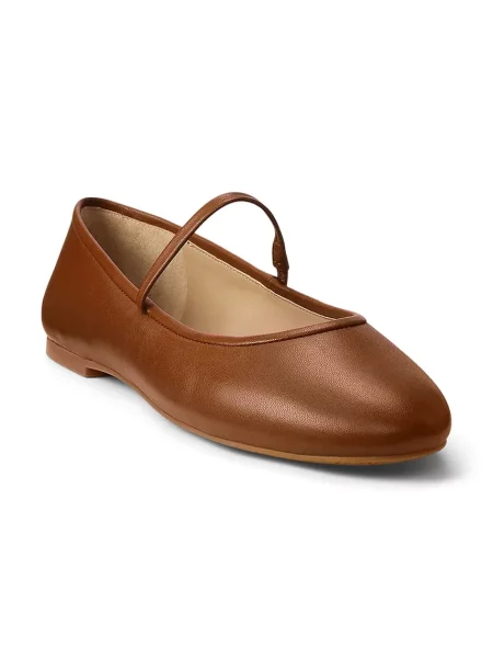 Kožené balerínky Lauren Ralph Lauren Jayna Mj hnedá