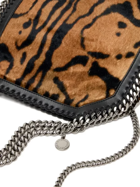 Colier Stella Mccartney cu imagine cu dungi de tigru mini maro
