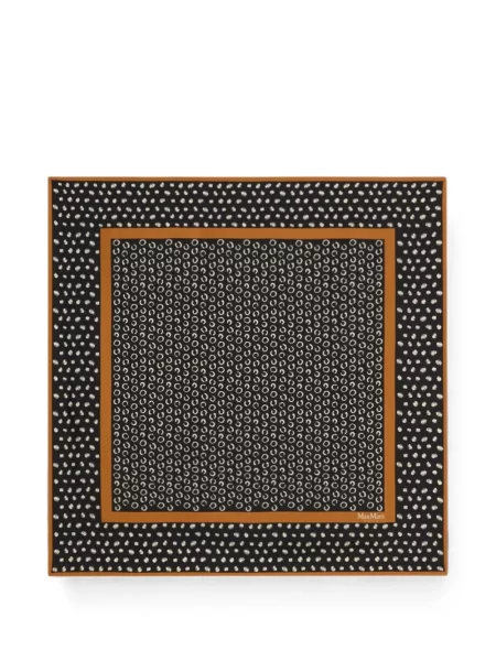 Fular Max Mara de mătase cu buline negru