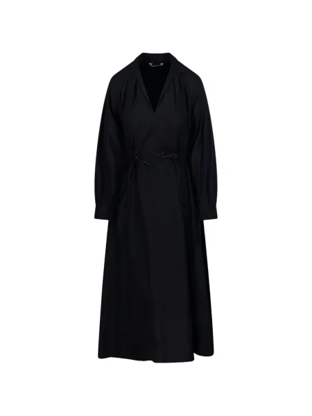 Rochie midi Max Mara cu decolteu în V până la genunchi de costum negru