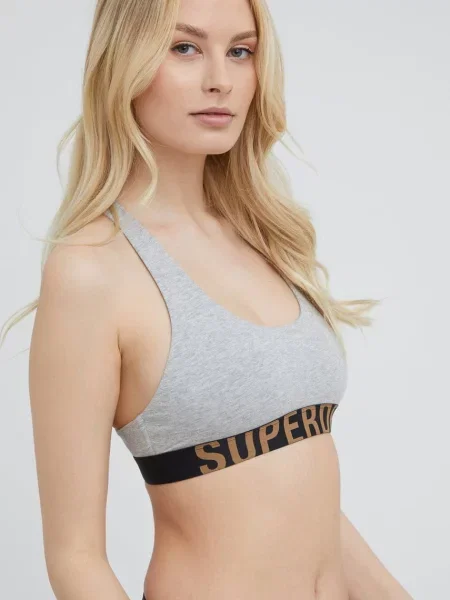 Podprsenka Superdry šedá melanž