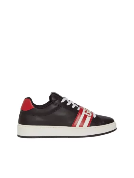 Sneakersy Gcds skórzane z logo czarne