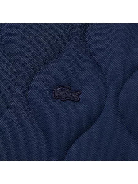 Lacoste Relaxed Fit Pikowana Kurtka Z Kołnierzem granatowa