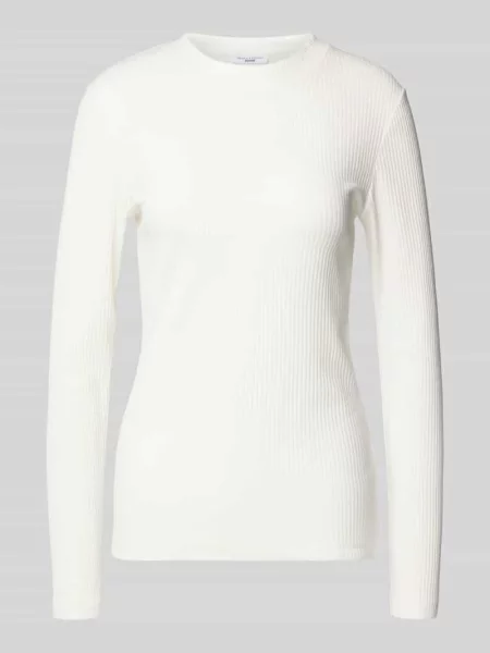 Bluzka z długim rękawem o kroju slim fit z mieszanki bawełny Marc O'polo Denim biała