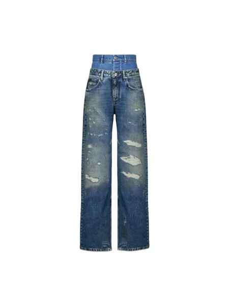 Szerokie jeansy Dolce And Gabbana niebieskie
