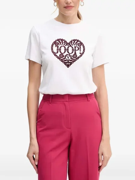 Tricou Joop! cu imagine cu motiv cu inimi alb