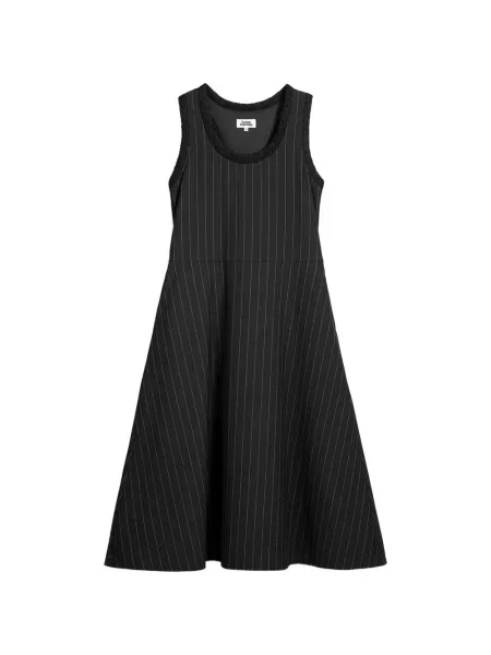 Rochie midi Future Classics cu dungi în linie A negru