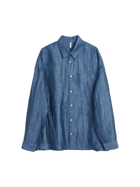 Lniana koszula Sunflower klasyczna niebieska