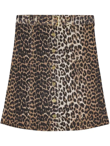 Top Ganni cu imagine cu model leopard maro