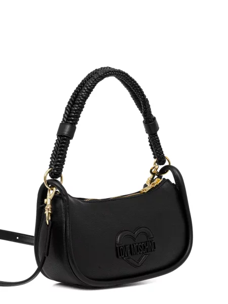 Torbica Love Moschino upletena s autogramom crna