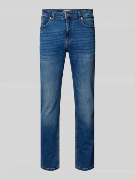 Jeansy o kroju slim fit Essentials Review granatowe