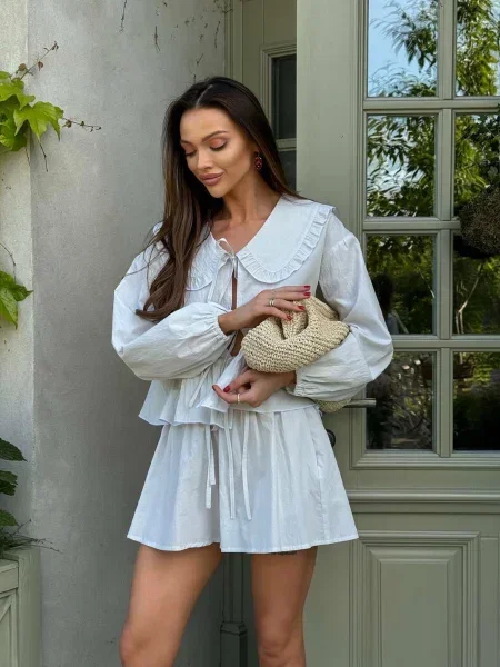 Костюм Milirud блуза + шорти текстиль білий