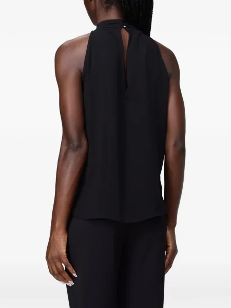 Top Hanita cu gât halter negru