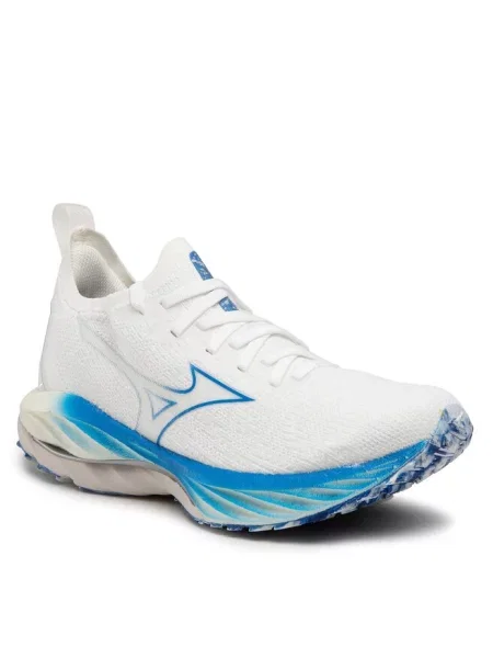 Бігові кросівки Mizuno Wave Neo Wind білі/сріблясті/мирно-блакитні білі
