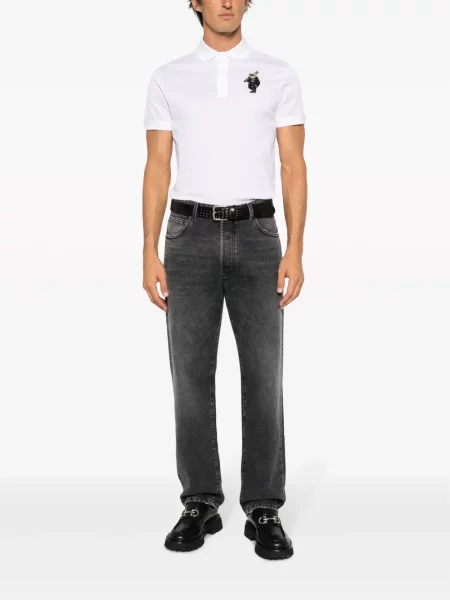 Siuvinėta polo marškinėliai Ralph Lauren Purple Label balta