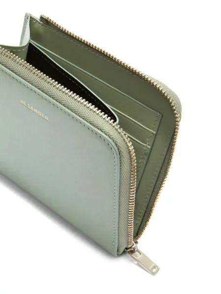 Kožená peněženka Jil Sander zelená