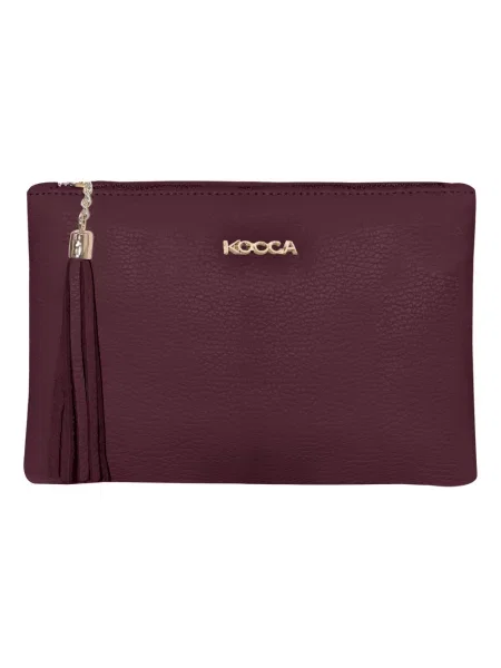 Torebka skórzana Kocca skórzana z odpinanym paskiem fioletowa