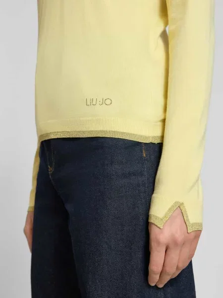 Longsleeve o kroju slim fit z mieszanki z dekoltem w serek Liu Jo White