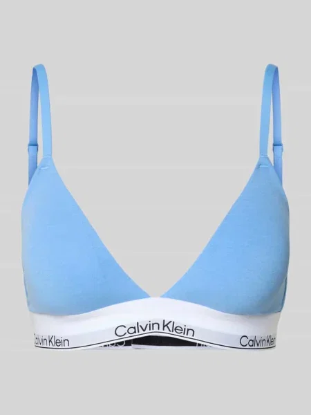 Biustonosz typu bralette z elastycznym pasem z logo Calvin Klein Underwear niebieska