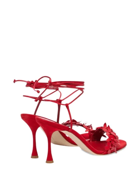 Sandale Manolo Blahnik cu model floral roșu