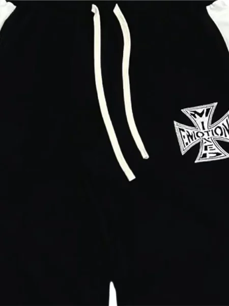 Pantaloni Mixed Emotion cu imagine alergare negru