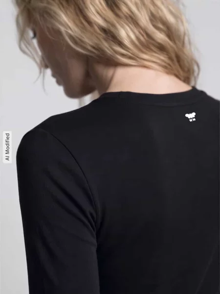 Bluzka z długim rękawem o kroju regular fit z mieszanki model MULTIE' Weekend Max Mara czarna