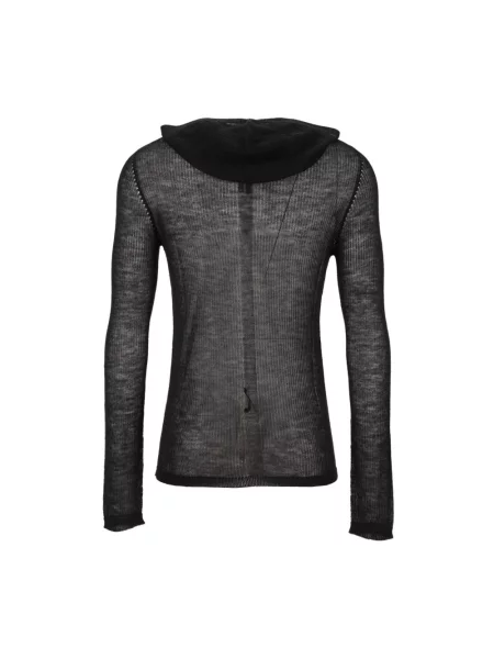 Bluza z kapturem Rick Owens z kaszmiru z kapturem czarna