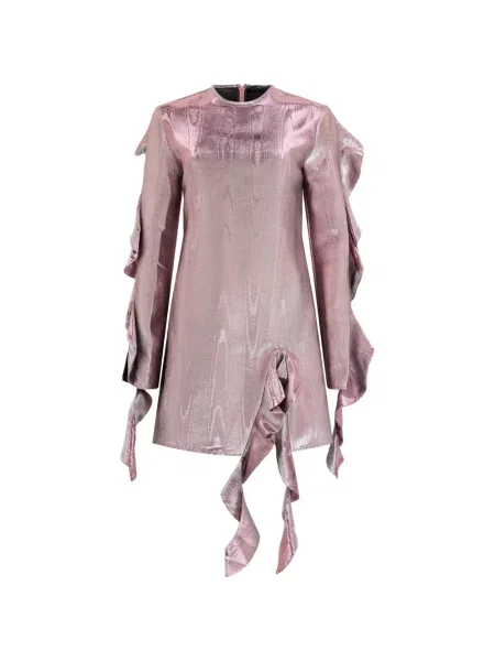Lung rochie mini Ellery cu volane roz