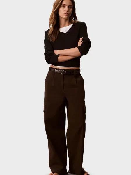 Штани карго Calvin Klein Jeans коричневі
