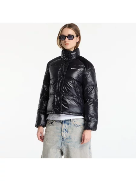 Jachetă Sporty & Rich Bold Logo Mountain Puffer Black/Black L negru