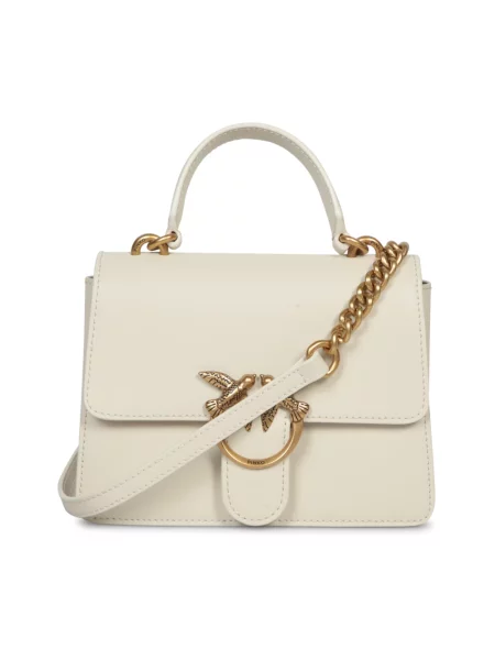 Torebka crossbody Pinko skórzana beżowa