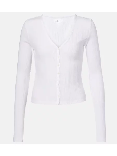 Cardigan Velvet de catifea alb