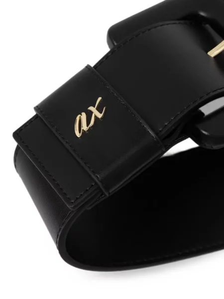 Curea Armani Exchange cu cataramă cu autograf negru
