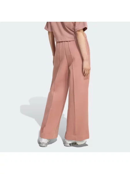 Szerokie spodnie Adidas w paski różowe