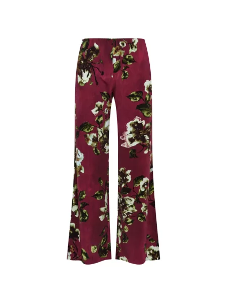 Pantaloni Maliparmi cu model floral cu imagine roșu