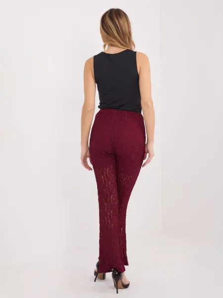 Hlače Italy Moda s čipko črna