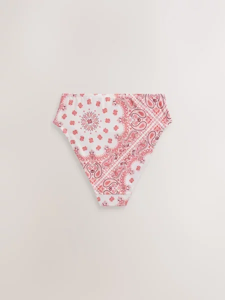 Next Slip costum de baie crem / roz / bordeaux roșu