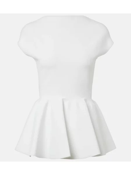 Cu peplum top Alaïa alb