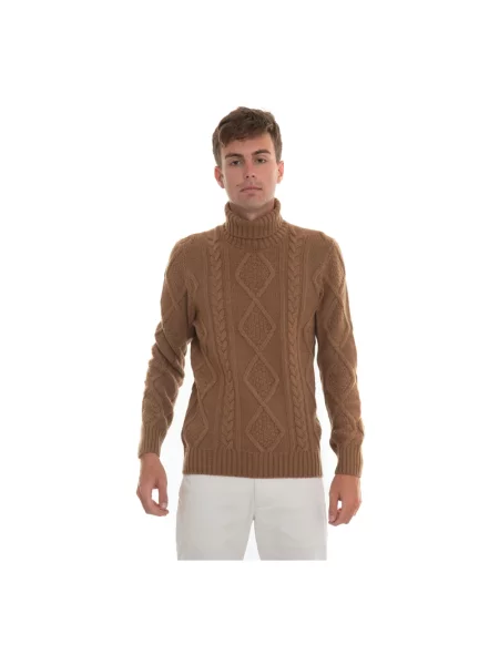 Sweter z golfem Gran Sasso brązowy