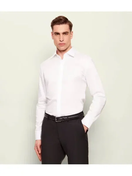 BOSS BLACK Cămașă | easy iron alb