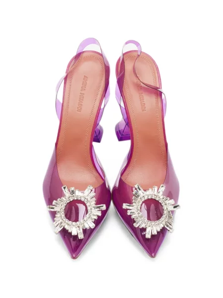 Pantofi cu toc Amina Muaddi slingback violet