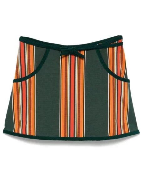 Mała mały sukienka mini Bode garniturowa zielona